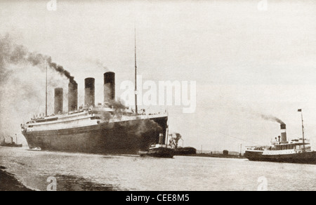 RMS Titanic paquebot de la White Star Line. À partir de l'histoire mouvementée de 25 ans en images, publié en 1935. Banque D'Images