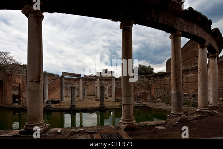 Hadriansvilla, Tivoli, la Villa Adriana, 118 bis 134 n. Chr.Teatro Marittimo Banque D'Images