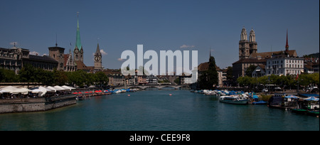 Zürich, Blick von der Quaibrücke Banque D'Images