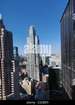 Gratte-ciel surplombant le Central Park, Manhattan, New York City Banque D'Images