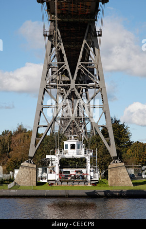 Käthe-kollwitz Hochbrücke, 1911 und 1913 erbaute Stahlkonstruktion über den Nord-Ostsee-Kanal, Eisenbahn-Brücke Schwebefähre und Banque D'Images