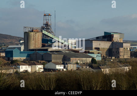 South Crofty tin mine bâtiments, Cornwall UK Pool. Banque D'Images