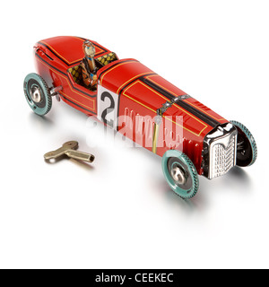 Wind up tin toy voiture de course Banque D'Images