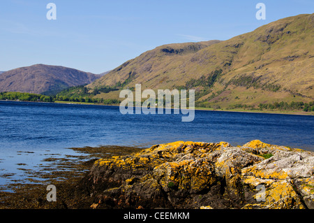 Le Loch Linnhe est aligné avec le soleil, ce qui en fait un endroit populaire pour les photographes,Parc,Côte Ouest de l'Écosse. Banque D'Images