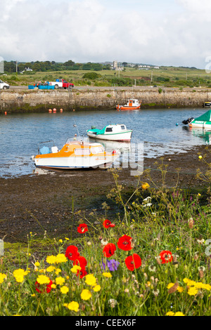 Bateaux à Hayle Cornwall dans l'estuaire, quand la marée est accessible des bateaux Banque D'Images