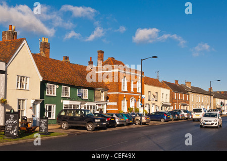 La rue principale de Long Melford, Suffolk , Angleterre , Angleterre , Royaume-Uni Banque D'Images