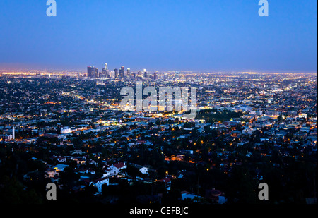 États-unis, Californie, Los Angeles, vision de nuit sur la ville à partir de l'Observatoire Griffith Banque D'Images