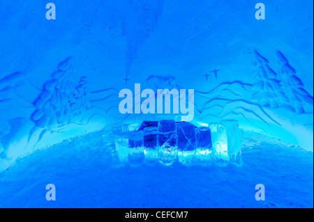 Une chambre d'hôtel à hôtel de glace Banque D'Images