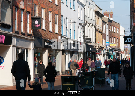 La rue principale de King's Lynn dans le Norfolk. Banque D'Images