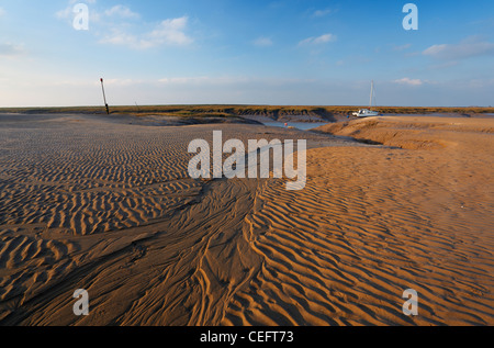 Plage de la côte et l'estuaire de la rivière Ax. Weston-super-Mare, Somerset, England, UK. Banque D'Images