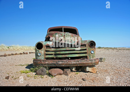 Oldtimer accident de voiture dans le désert du namib Banque D'Images