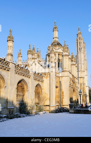 En hiver, le King's College, Cambridge, England, UK Banque D'Images