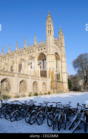 King's College Chapel en hiver, Cambridge, England, UK Banque D'Images