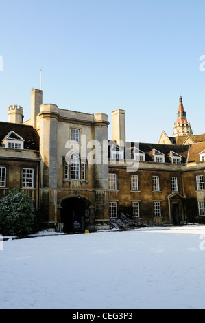 Christ's College en hiver, Cambridge, England, UK Banque D'Images