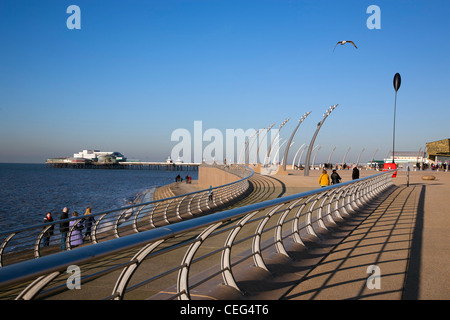 Redéveloppée front de mer de Blackpool Central Promenade Banque D'Images