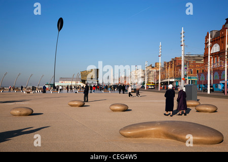 Redéveloppée front de mer de Blackpool Central Promenade Banque D'Images