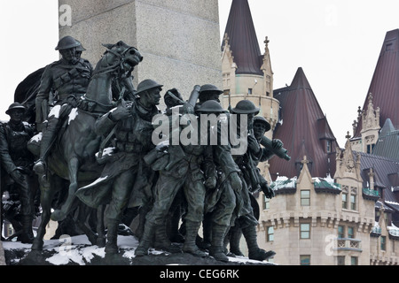 Monument commémoratif de guerre à l'Hôtel Fairmont Château Laurier, Ottawa, Canada Banque D'Images