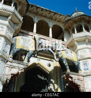 La porte de l'éléphant Taragarh Fort Bundi Rajasthan Inde Banque D'Images