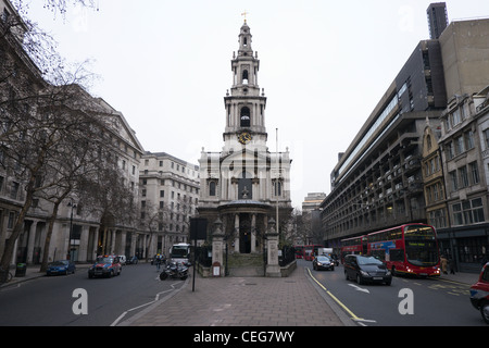 L'église de St Mary le Strand dans la ville de Westminster, Londres, Angleterre Banque D'Images