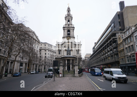 L'église de St Mary le Strand dans la ville de Westminster, Londres, Angleterre Banque D'Images