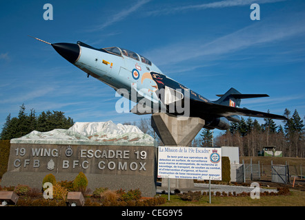 La 19e Escadre Comox gate guard, CF-101 Voodoo, Hawk un de 409 Esc. L'île de Vancouver, Canada. 7984 SCO. Banque D'Images