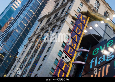 Madame Tussaud's sign, Theatre district, New York City Banque D'Images