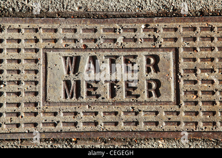 Un compteur d'eau au Royaume-Uni. Banque D'Images