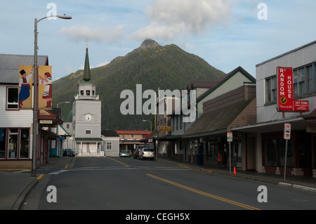 Le centre-ville de Sitka, Alaska Banque D'Images