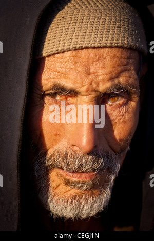 Portrait d'un homme âgé, Marrakech, Maroc Banque D'Images