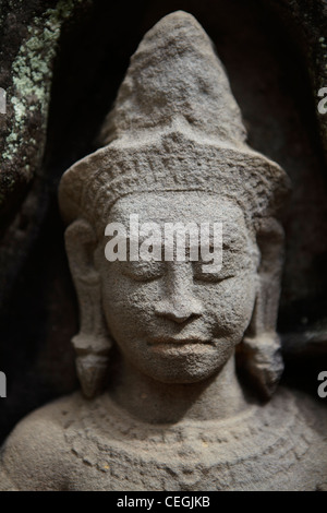 Détail d'une statue à Ta Som temple, près de Angkor Wat. Cambodge Banque D'Images