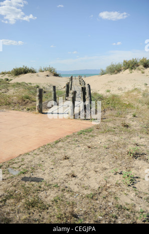 Plage de sable de Riumar, Deltebre, Espagne Banque D'Images