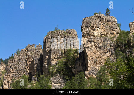 Black Hills Spearfish Canyon Custer State Park dans le Dakota du Sud États-Unis États-Unis magnifique paysage de montagne piliers rocheux personne photos horizontales haute résolution Banque D'Images