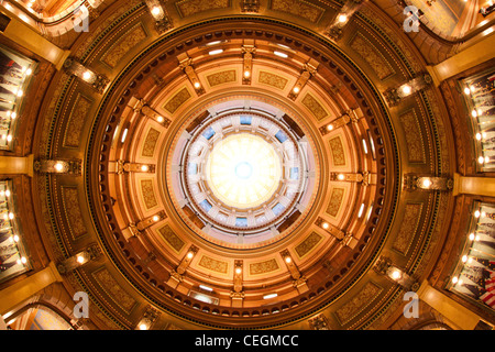 Rotonde et dôme de la Michigan State Capitol Building, Lansing, Michigan, USA Banque D'Images