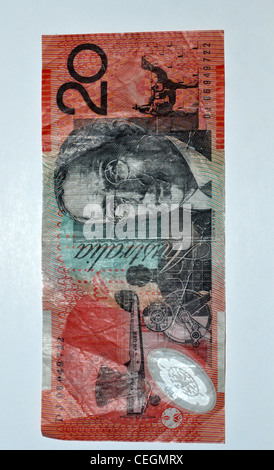 Note de vingt dollars australiens Banque D'Images
