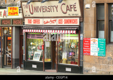 L'Université Cafe sur Byres Road dans le West End de Glasgow, Écosse, Royaume-Uni Banque D'Images