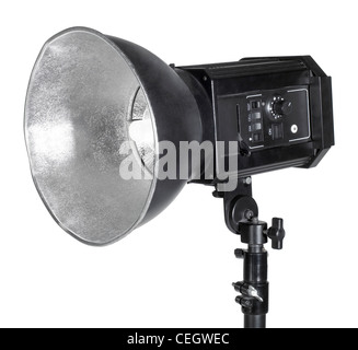 Détail d'une lampe de studio isolated on white with clipping path Banque D'Images