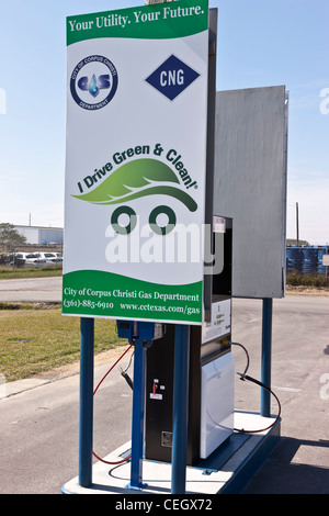 Le gaz naturel comprimé station-service, pompe à carburant. Banque D'Images