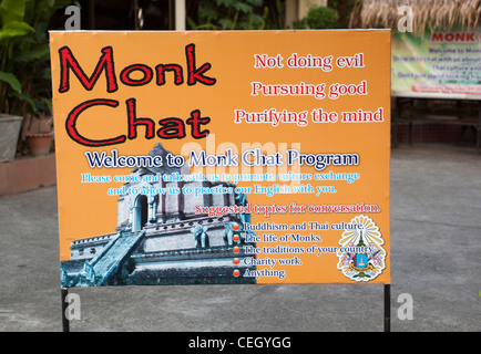 Monk Chat Poster Chiang Mai Thailand Banque D'Images