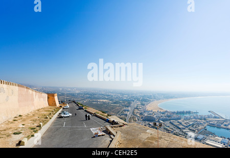 Vue sur Agadir à partir de l'ancienne kasbah, Maroc, Afrique du Nord Banque D'Images