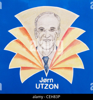 Portrait de Jorn Utzon, architecte de l'Opéra de Sydney. Banque D'Images