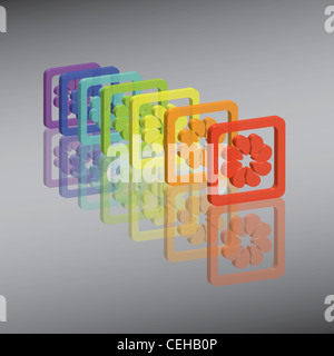 fleurs de l’arc-en-ciel Banque D'Images