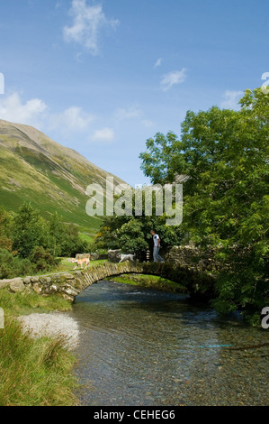 Le pont à cheval Wasdale Head dans le Parc National de Lake District Banque D'Images