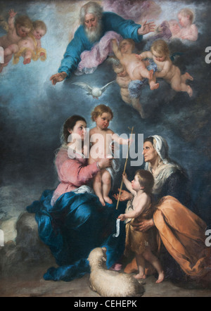 Bartolome Esteban Murillo La Sainte Famille dit La Vierge de Séville 1665 La sainte famille appelée la Vierge de l'espagnol à Séville Banque D'Images