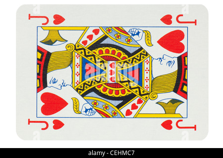 Cartes à Jouer poker découpe fond blanc Banque D'Images