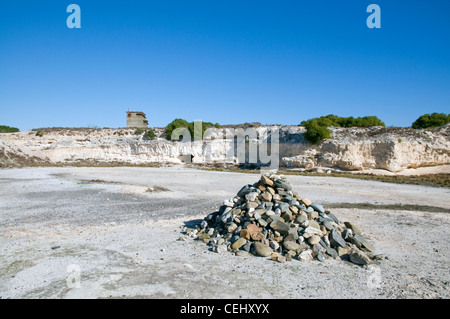 Carrière de calcaire, l'île de Robben Island, Cape Town, Western Cape Province Banque D'Images