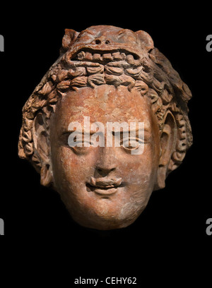 Bodhisattva Head Tumshug Togquz petit temple Xinjiang 4th-5th siècle Chine chinoise Banque D'Images