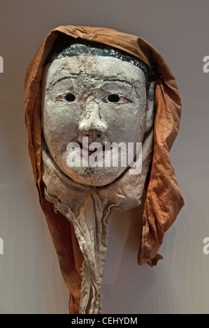 Bois peint masque période Choson Corée coréen du 17e siècle Banque D'Images