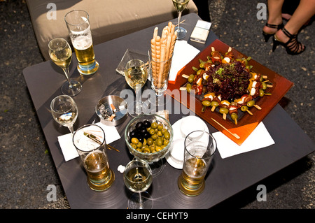 Table à un apéritif de mariage Banque D'Images