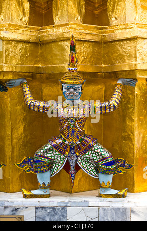 Gardien de Wat Phra Kaew Palace Bangkok Thaïlande Banque D'Images