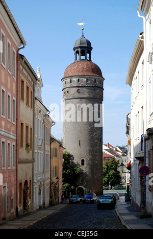 Nikolaiturm tour de Goerlitz du 14e siècle. Banque D'Images